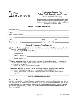 Forbearance Request Form Federal Family Education Loan Program