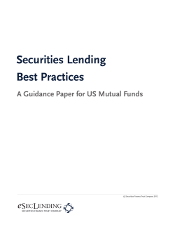 Securities Lending Best Practices A Guidance Paper for US Mutual Funds