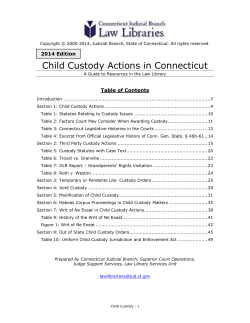 Child Custody Actions in Connecticut 2014 Edition