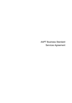 AAPT Business Standard Services Agreement
