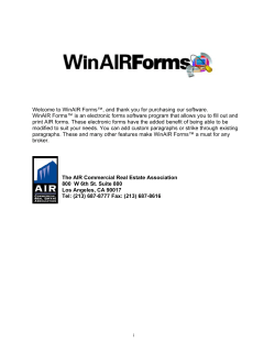 Welcome to WinAIR Forms™, and thank you for purchasing our... WinAIR Forms™ is an electronic forms software program that allows...