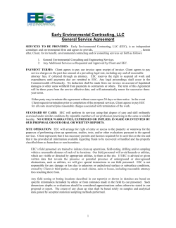 Early Environmental Contracting, LLC General Service Agreement