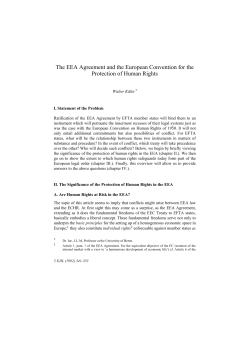The EEA Agreement and the European Convention for the
