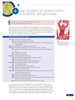 6 The Causes of World War II In europe: hITler’s War