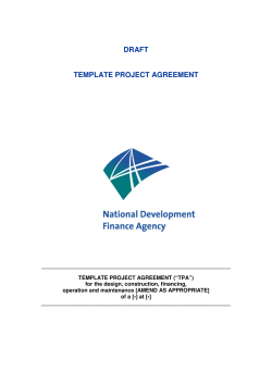 DRAFT  TEMPLATE PROJECT AGREEMENT