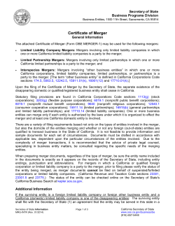 Certificate of Merger General Information