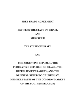 FREE TRADE AGREEMENT BETWEEN THE STATE OF ISRAEL AND