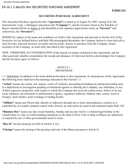 EX-10.1 2 dex101.htm SECURITIES PURCHASE AGREEMENT