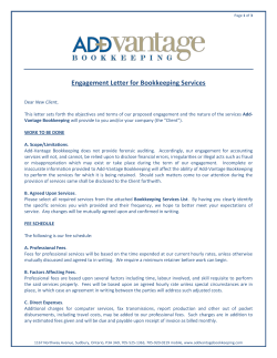 Engagement Letter for Bookkeeping Services