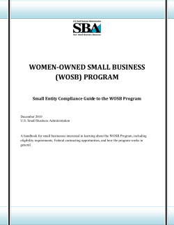 WOMEN-OWNED SMALL BUSINESS (WOSB) PROGRAM
