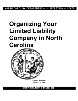 Organizing Your Limited Liability Company in North Carolina