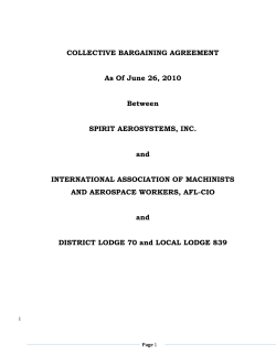 COLLECTIVE BARGAINING AGREEMENT  As Of June 26, 2010 Between