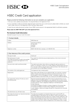 HSBC Credit Card application and instructions