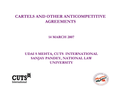 CARTELS AND OTHER ANTICOMPETITIVE AGREEMENTS 14 MARCH 2007