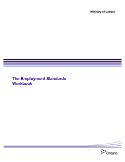 The Employment Standards Workbook Ministry of Labour