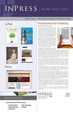 InPre s s Press Embraces E-Publishing The In Print