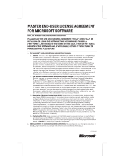 MASTER END-USER LICENSE AGREEMENT FOR MICROSOFT SOFTWARE