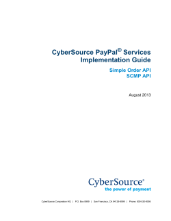 CyberSource PayPal Services Implementation Guide ®