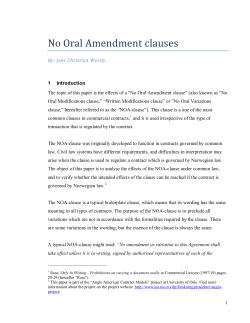 No Oral Amendment clauses