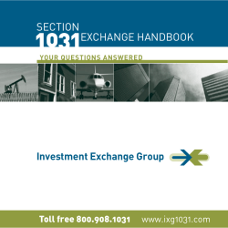 1031 SECTION EXCHANGE HANDBOOK Investment Exchange Group