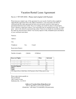 Vacation Rental Lease Agreement