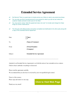 Extended Service Agreement