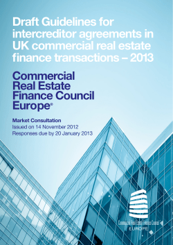 Draft Guidelines for intercreditor agreements in UK commercial real estate