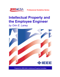 Intellectual Property and the Employee Engineer by Orin E. Laney Professional Guideline Series: