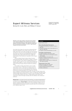 Expert Witness Services Richard B. Cook, FAIA, and William F. Dexter Summary