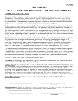 LEASE AGREEMENT I.  GENERAL LEASE INFORMATION: