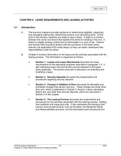 CHAPTER 6.  LEASE REQUIREMENTS AND LEASING ACTIVITIES Introduction