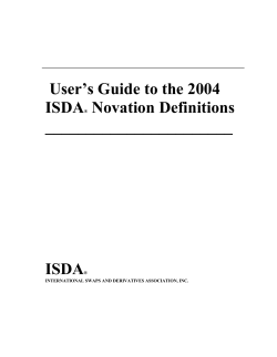 User’s Guide to the 2004 ISDA Novation Definitions