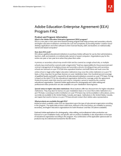 Adobe Education Enterprise Agreement (EEA) Program FAQ  Product and Program Information