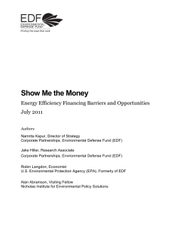 Show Me the Money Energy Efficiency Financing Barriers and Opportunities
