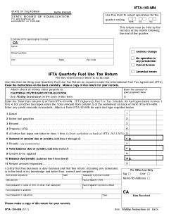 IFTA-100-MN Use this form to report operations for the . quarter ending
