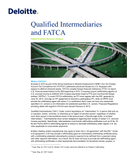 Qualified Intermediaries and FATCA