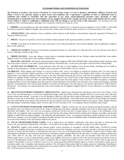 STANDARD TERMS AND CONDITIONS OF PURCHASE