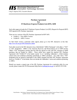Purchase Agreement For IT Hardware Express Products List (EPL) 3658