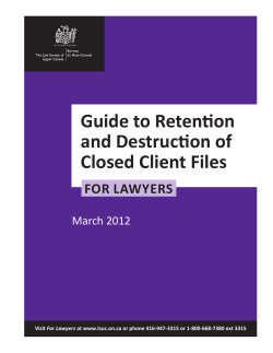 Guide to Retention and Destruction of Closed Client Files