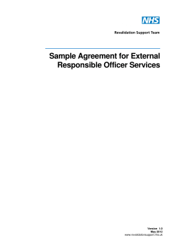 Sample Agreement for External Responsible Officer Services  Version  1.0