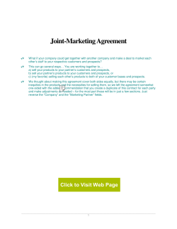 Joint-Marketing Agreement