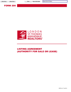 FORM 200 LISTING AGREEMENT (AUTHORITY FOR SALE OR LEASE)