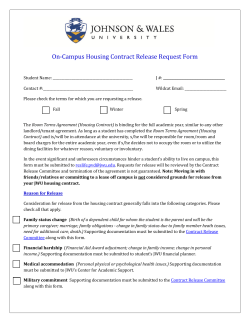 On-Campus Housing Contract Release Request Form