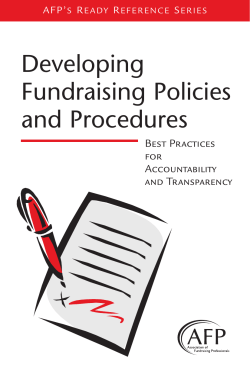 Developing Fundraising Policies and Procedures Best Pr actices