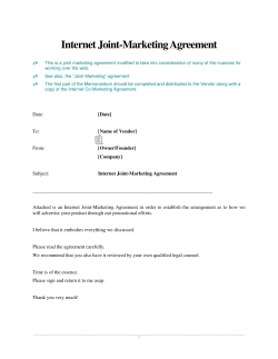 Internet Joint-Marketing Agreement