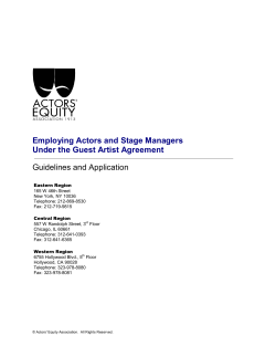 Employing Actors and Stage Managers Under the Guest Artist Agreement