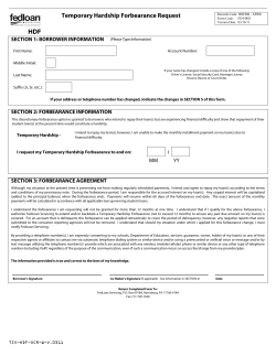 HDF Temporary Hardship Forbearance Request SECTION 1: BORROWER INFORMATION