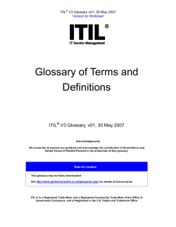 Glossary of Terms and Definitions  ITIL