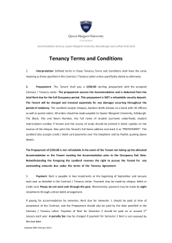 Tenancy Terms and Conditions  1