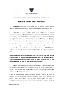 Tenancy Terms and Conditions  1